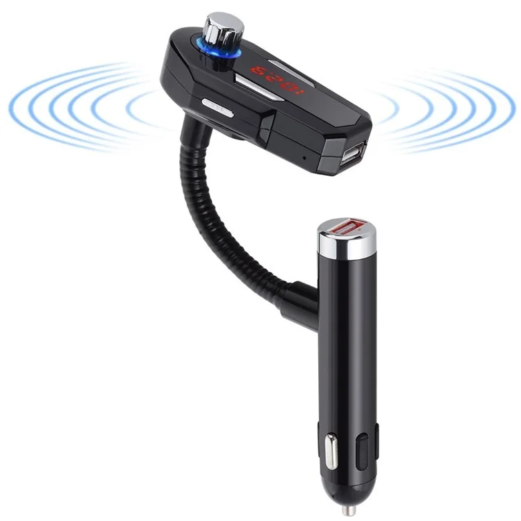 FM25 Car Charger Bluetooth FM Transmitter Radio with Dual USB Charging and Aux Input