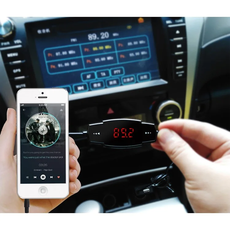 FM23 Car MP3 Music Player FM Radio Transmitter Car Charge with 3.5mm Line-in
