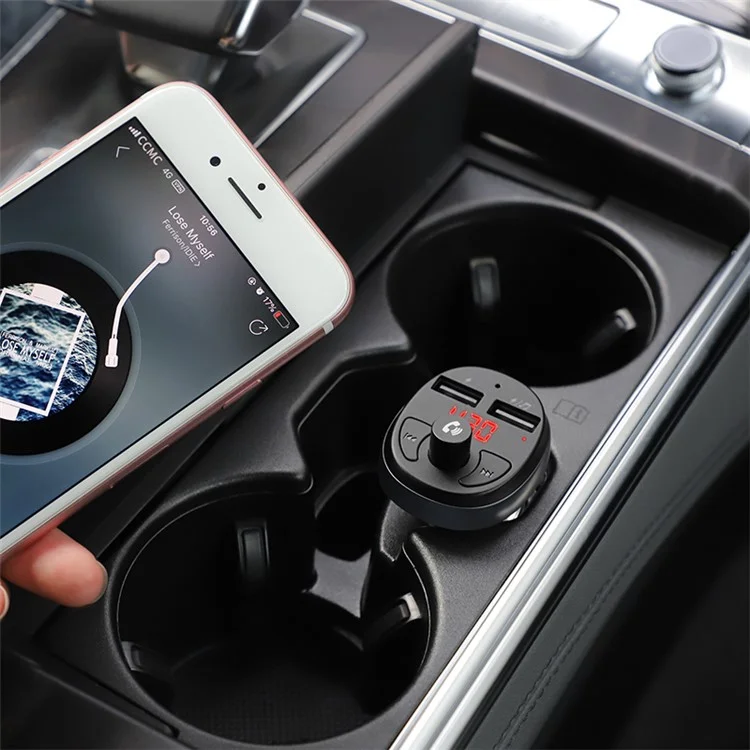 Chargeur de voiture USB double HOCO E41 avec émetteur FM, Bluetooth, Aux, lecteur audio MP3