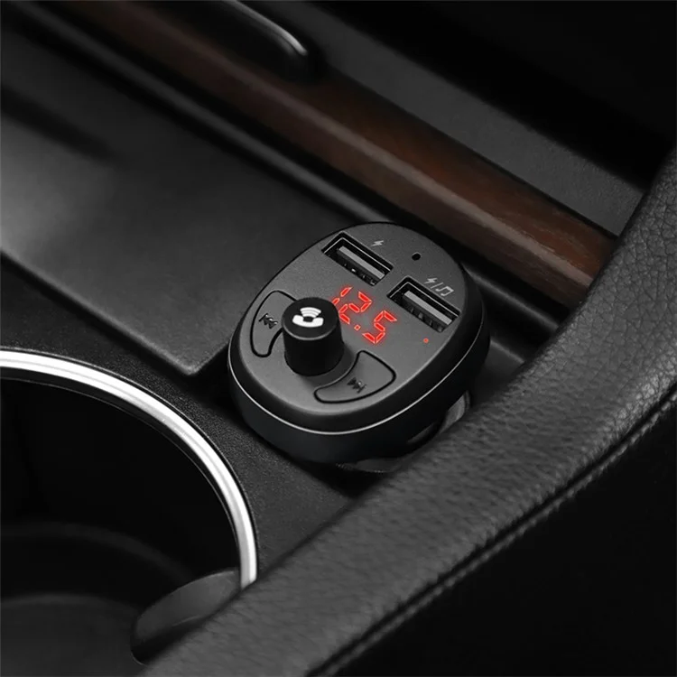 Chargeur de voiture USB double HOCO E41 avec émetteur FM, Bluetooth, Aux, lecteur audio MP3