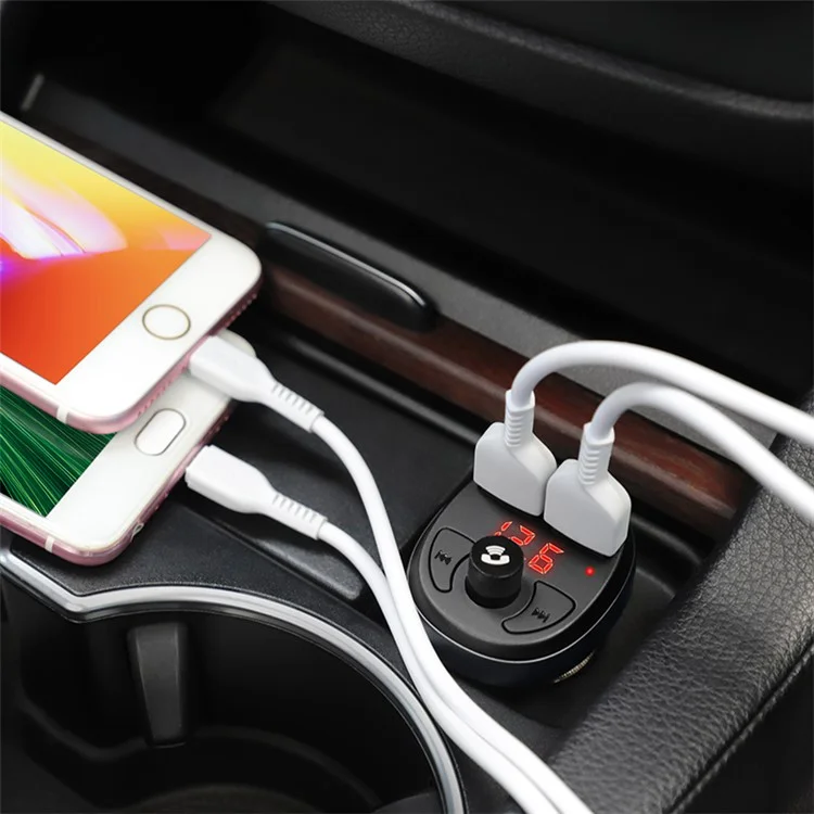 Chargeur de voiture USB double HOCO E41 avec émetteur FM, Bluetooth, Aux, lecteur audio MP3