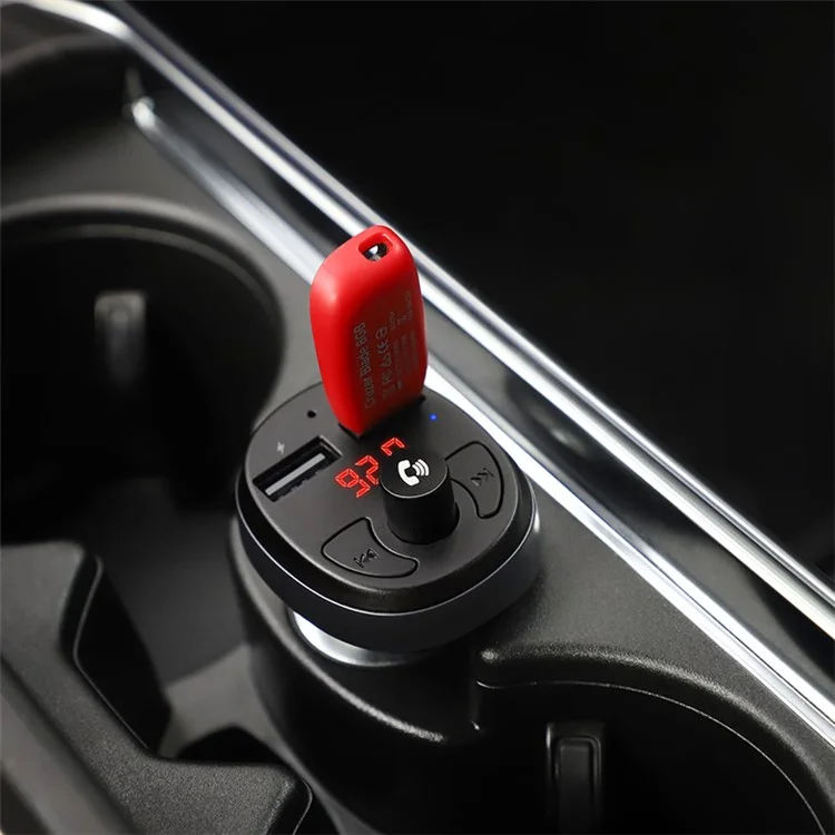 Chargeur de voiture USB double HOCO E41 avec émetteur FM, Bluetooth, Aux, lecteur audio MP3