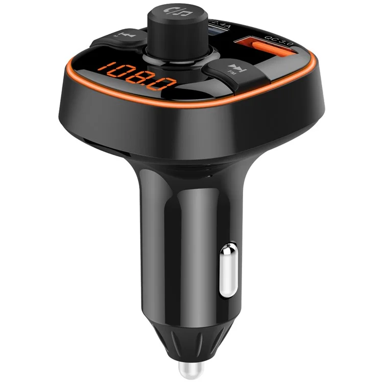 Kit mains libres sans fil BC52 pour voiture, transmetteur FM Bluetooth, lecteur MP3 avec 7 couleurs de lumière et chargeur USB double
