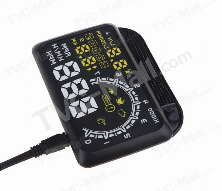 W02 5,5 Pouces HUD Projecteur Head Up Affichage Car OBD2 Car PC Données de Conduite Données Meule de Vitesse Speed ​​diagnostic Tool / Shift Rappel / Over Speed ​​alarm / Water Temperature Alarm / Tension Alarm