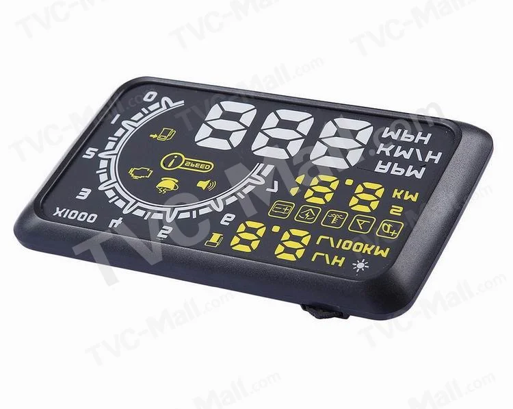 W02 da 5,5 Pollici HUD Proiettore Head Up Visualizza Auto OBD2 PC Auto Guida Dati Strumento Diagnostico/spostamento Ricordante/allermati Allarme/tensione di Temperatura di Velocità