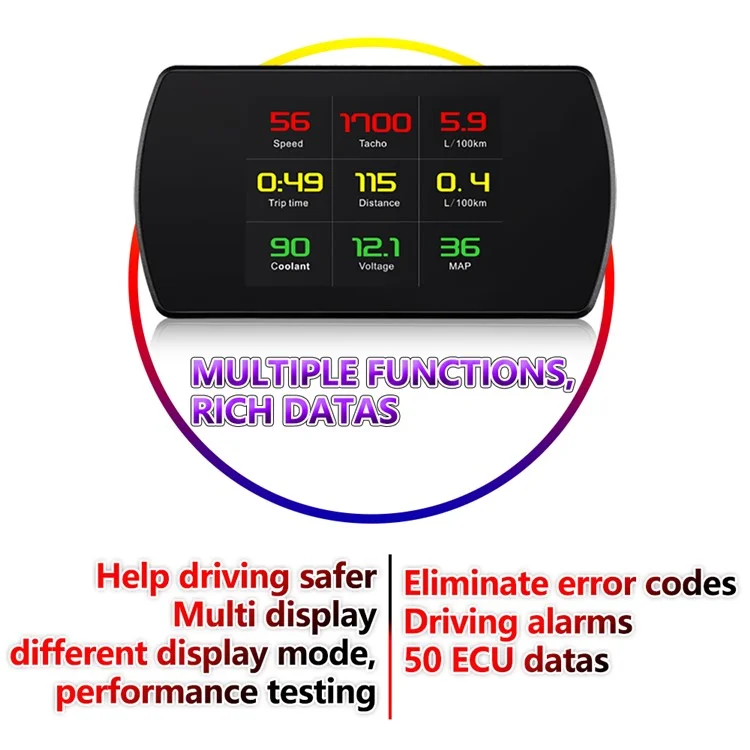 P12 Car HUD Head Up Display OBD2 Pantalla Digital de Diagnóstico a Bordo