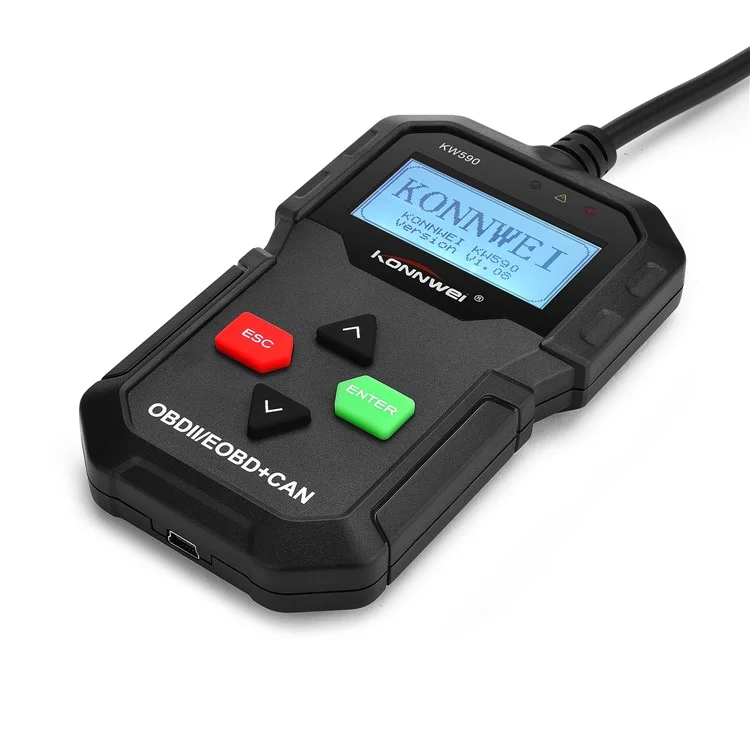 KONNWEI KW590 OBD2 Vehicle Code Reader CAN BUS Engine Code Reader - Black