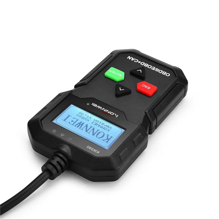 KONNWEI KW590 OBD2 Vehicle Code Reader CAN BUS Engine Code Reader - Black