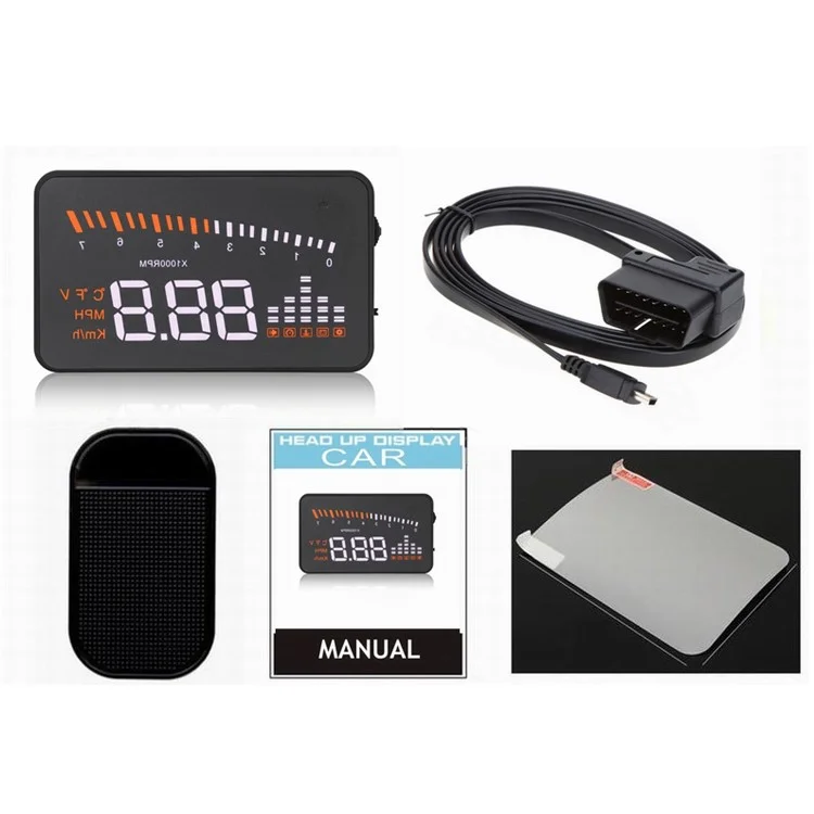 X5 3,0 Polegadas Automáticas OBD II Universal Car HUD Fuel Icon Head Up Tela LED LED Tela