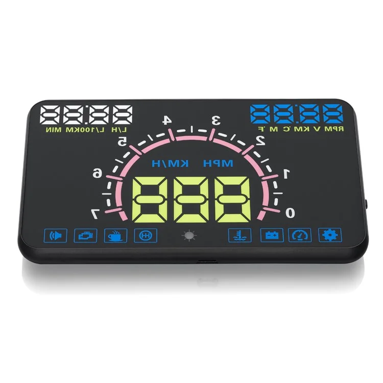 E350 5.8-inch Car HUD Head up Multifunction Display with OBD2, KM/h MPH RPM Speeding Warning
