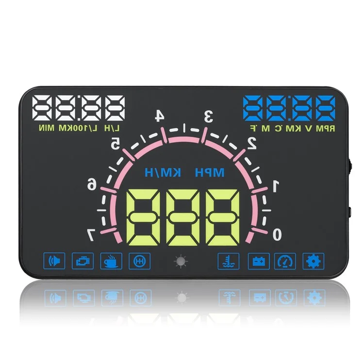E350 5.8-inch Car HUD Head up Multifunction Display with OBD2, KM/h MPH RPM Speeding Warning