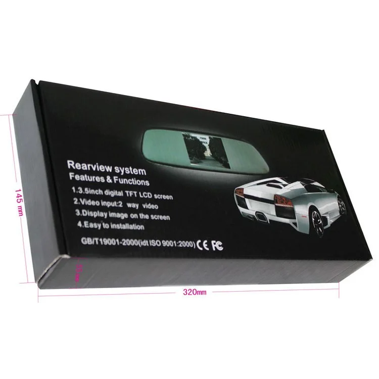 Tela de LCD TFT de 4,3 polegadas Espelho Retrovisor Carro com Câmera de Ré PZ705+PZ402