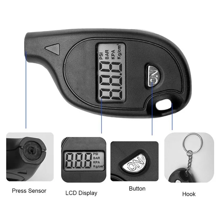Mini Portable Digital LCD Tire Tyre Wheel Air Pressure Gauge