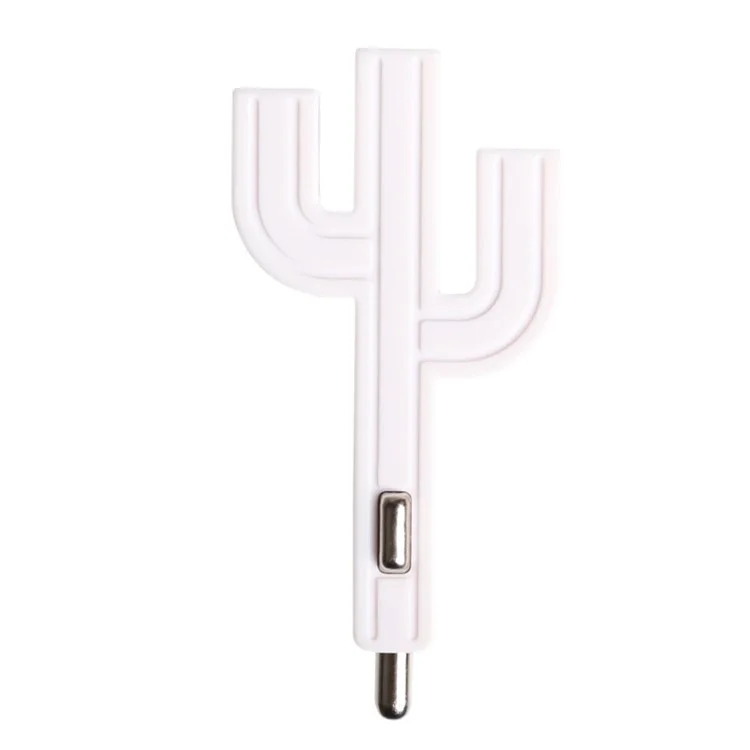 VOJO Cute Cartoon Cactus Three Ports 3.1A Output Car Charger for iPhone iPad Samsung etc. - White