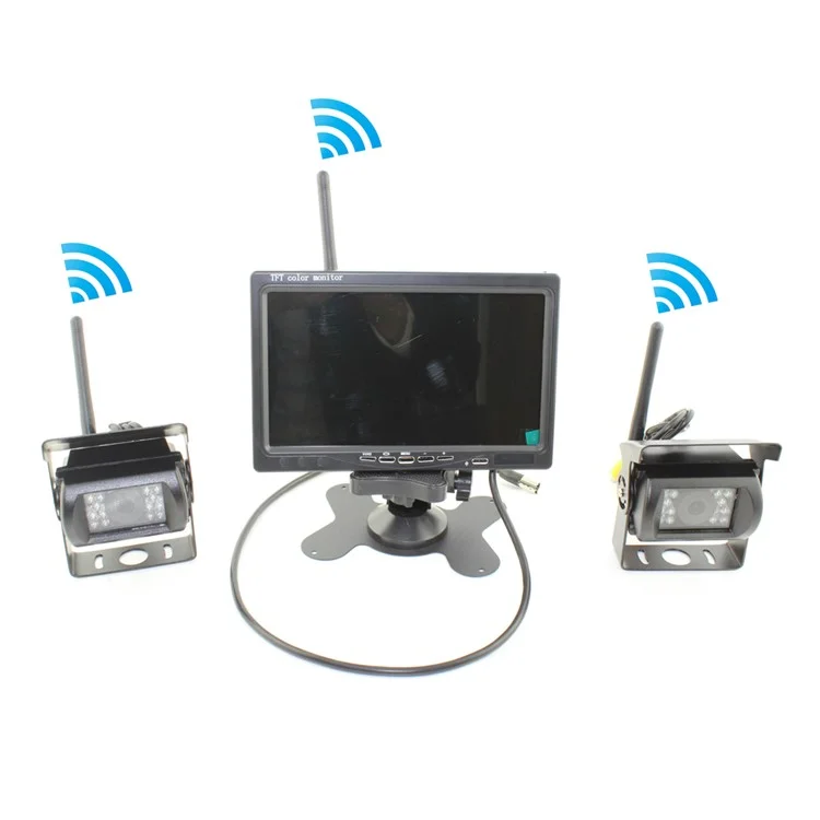 PZ607-2-W 7 Inch HD Display Wireless Backup Rear View Camera Monitor Kit for Truck, RV, Van etc.