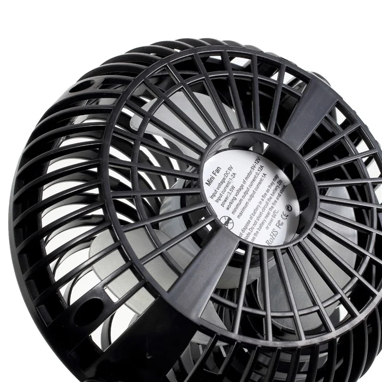 F300 Car Mount Dual Head Fan 360 Degree Rotation 3-Speed Aromatherapy USB Powered Cooling Fan