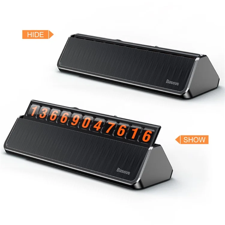 BASEUS Temporary Parking Card Phone Number Card Plate Car Sticker - Dark Grey