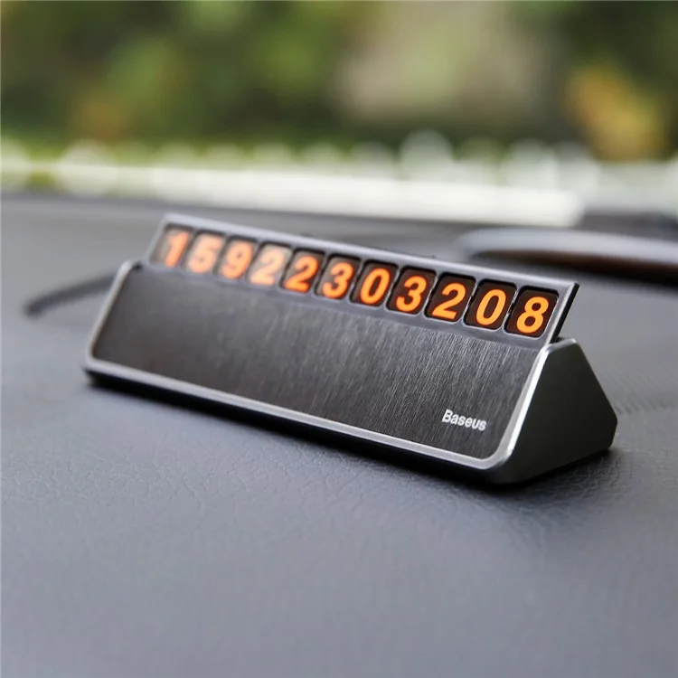BASEUS Temporary Parking Card Phone Number Card Plate Car Sticker - Dark Grey