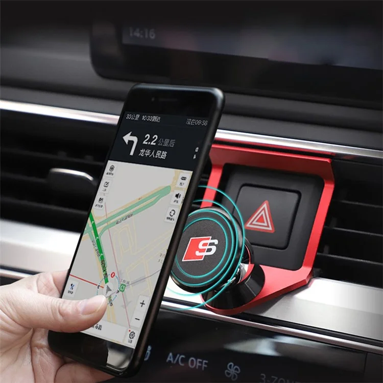 Montaje de Salida de Aire de Automóviles de 360 ​​grados de 360 ​​grados Para Audi A4L/A5 - Rojo