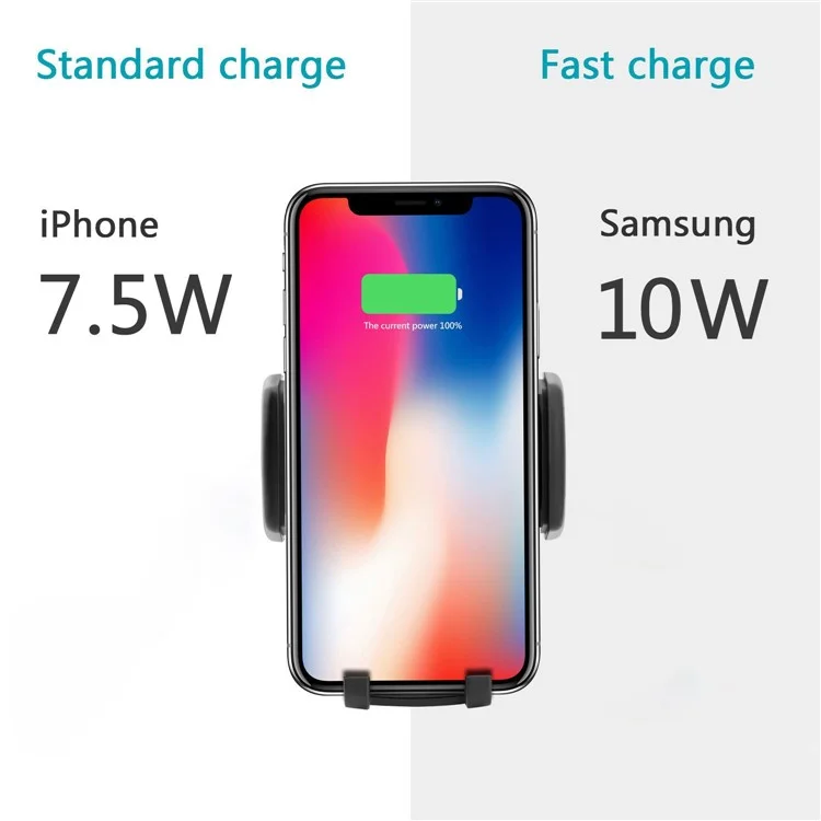Car Air Vent Mount Fast Wireless Charger Qi Wireless Charging Stand for iPhone X/8/8 Plus