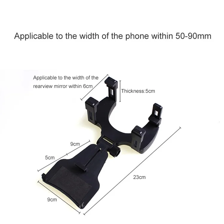 Universal Car Rearview Mirror Phone Holder Mount 360-Degree for iPhone Samsung Huawei GPS Smartphones