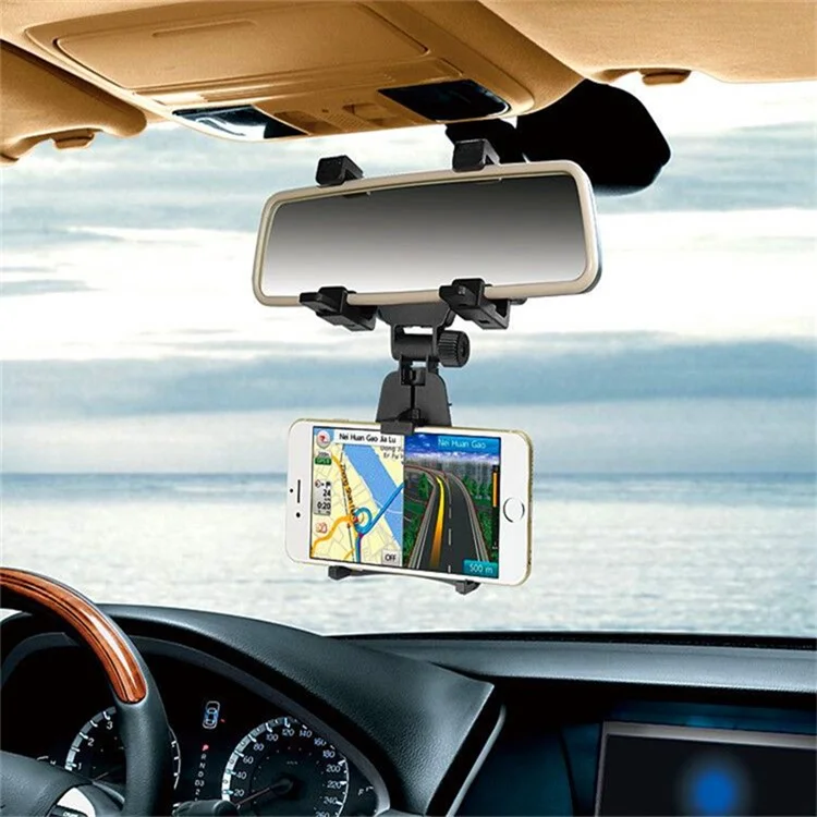 Universal Auto Rearview Mirror Tip Holder Mount A 360 Gradi Per IPhone Samsung Huawei Smartphone GPS