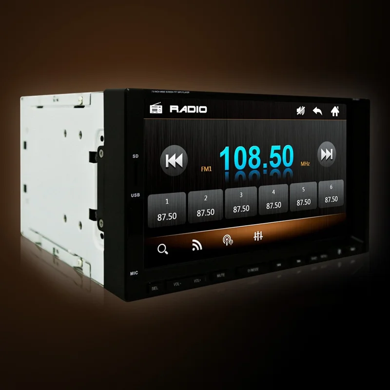 2-DIN 7-Zoll Touchscreen Bluetooth-fähiger Auto-MP5-Player, unterstützt Rückfahrkamera / UKW-Radio