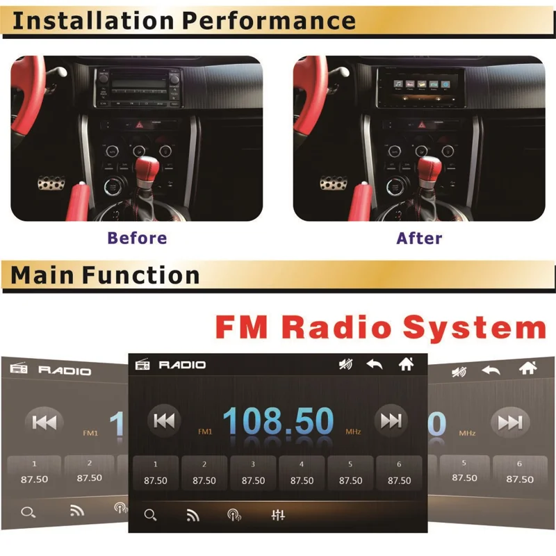 2-DIN 7-Zoll Touchscreen Bluetooth-fähiger Auto-MP5-Player, unterstützt Rückfahrkamera / UKW-Radio