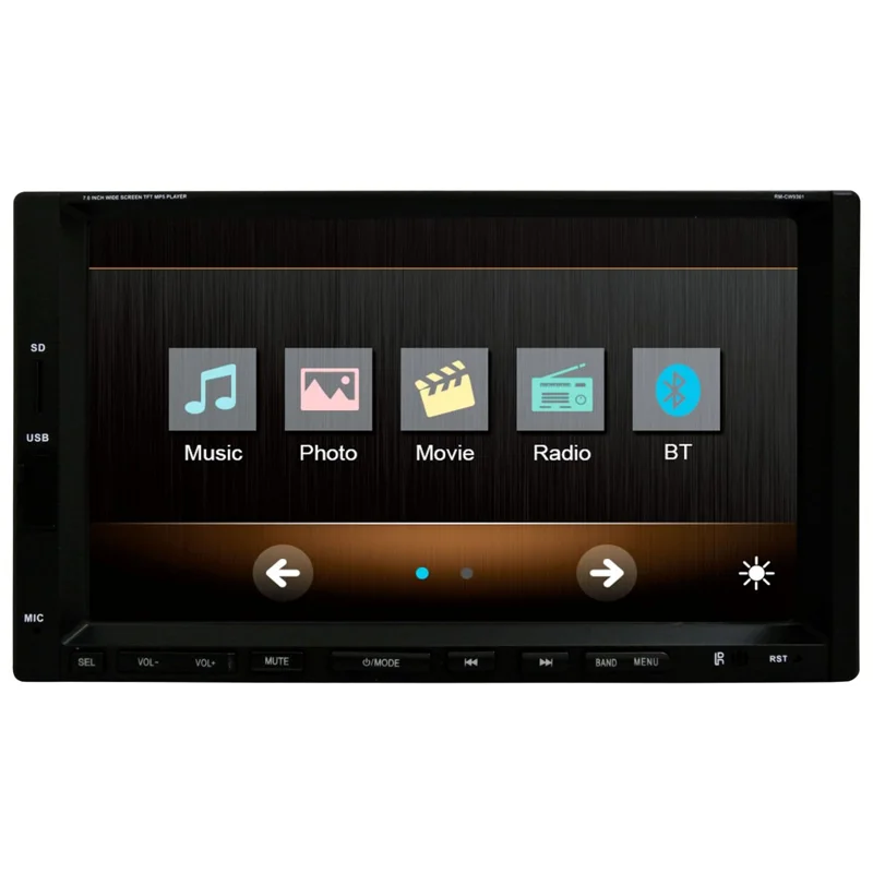 2-DIN 7-Zoll Touchscreen Bluetooth-fähiger Auto-MP5-Player, unterstützt Rückfahrkamera / UKW-Radio