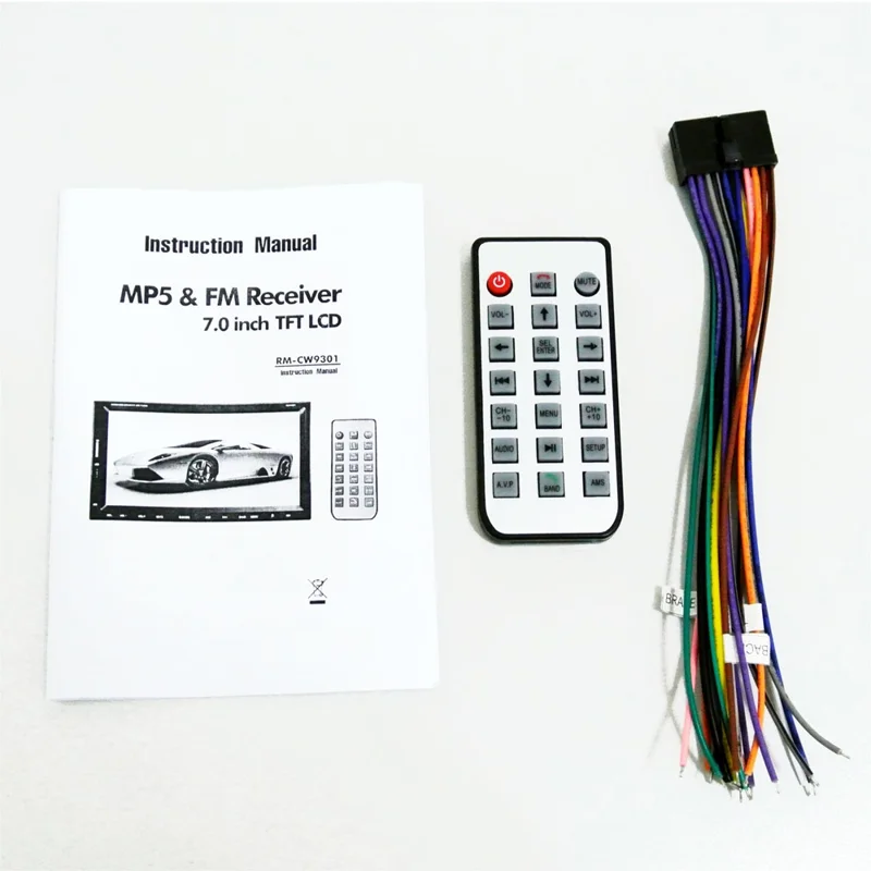 2-DIN 7-Zoll Touchscreen Bluetooth-fähiger Auto-MP5-Player, unterstützt Rückfahrkamera / UKW-Radio