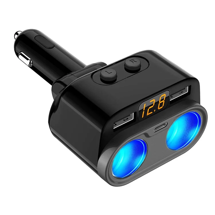 4.8A Dual USB Car Charger LCD Affichage 12-24V Type-cle