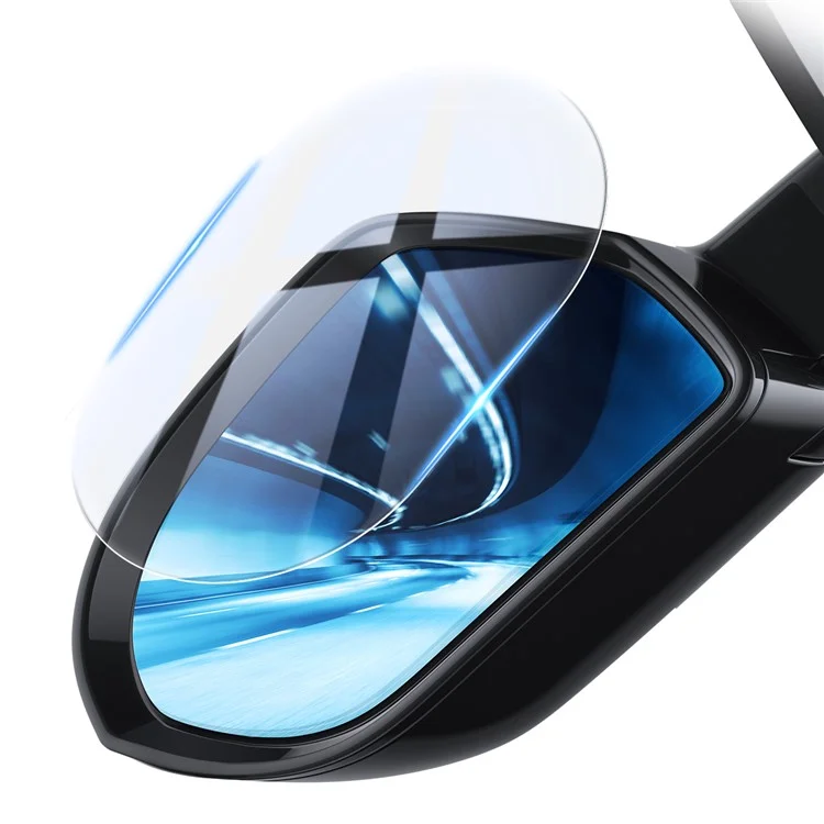 2Pcs/Pack BASEUS Oval Shape Car Rearview Mirror Film Anti-Fog Rainproof Anti-Glare Film - Transparent/Size: 135x95mm