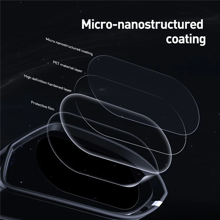2Pcs/Pack BASEUS Oval Shape Car Rearview Mirror Film Anti-Fog Rainproof Anti-Glare Film - Transparent/Size: 135x95mm