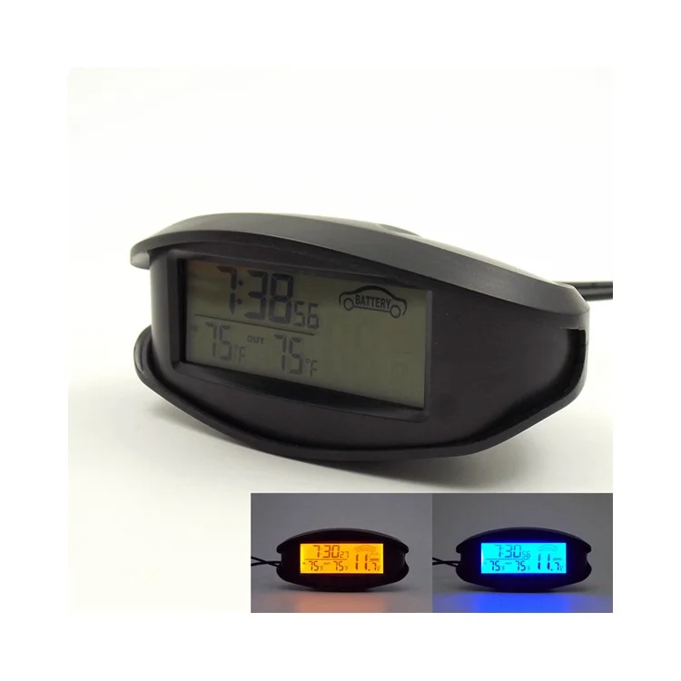 12V / 24V Car Thermometer Voltage Time LCD Display EC98