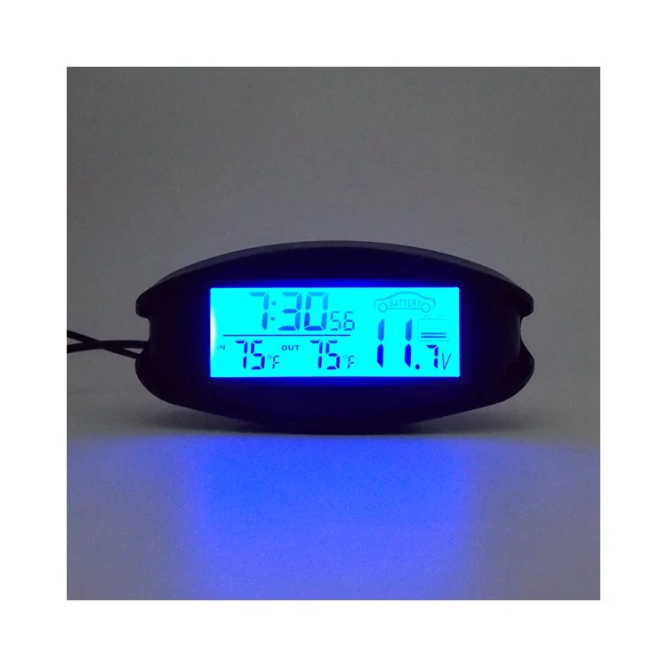 12V / 24V Car Thermometer Voltage Time LCD Display EC98
