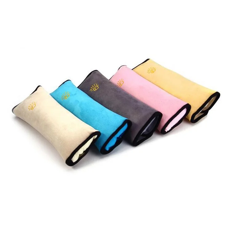 Coussin d'épaule en daim confortable pour ceinture de sécurité pour enfants - Gris