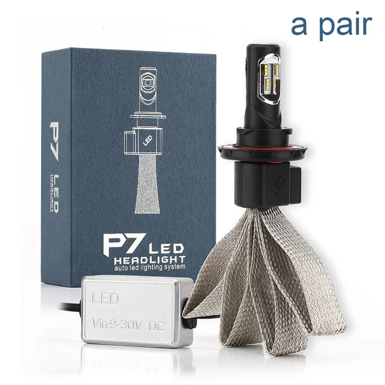 One Pair H13 P7 30W 4800LM 6000K Philips LED Headlight with Cooling Copper Braid (H13-6000K-A)