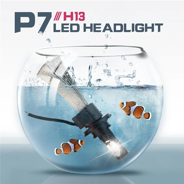 One Pair H13 P7 30W 4800LM 6000K Philips LED Headlight with Cooling Copper Braid (H13-6000K-A)