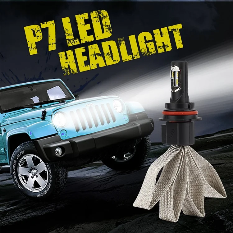 One Pair 9004 P7 30W 4800LM 6000K Philips LED Headlight with Cooling Copper Braid (9004-6000K-A)