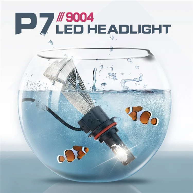 One Pair 9004 P7 30W 4800LM 6000K Philips LED Headlight with Cooling Copper Braid (9004-6000K-A)