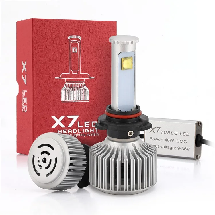 One Pair 9006 X7 40W 3600LM 6000K LED Headlight (9006-6000K-A)