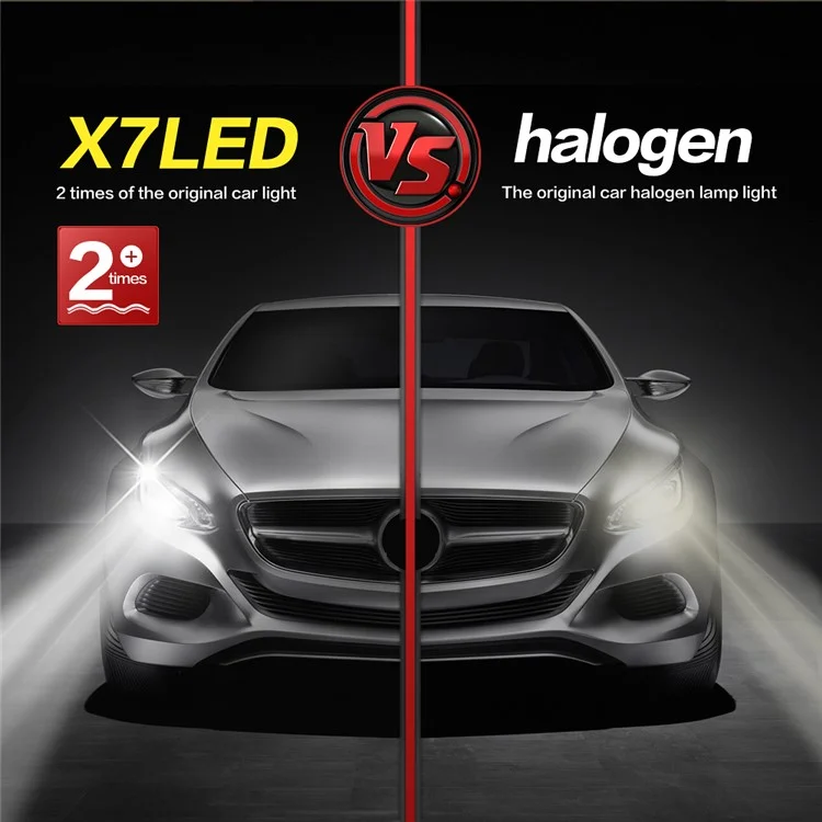 One Pair 9006 X7 40W 3600LM 6000K LED Headlight (9006-6000K-A)