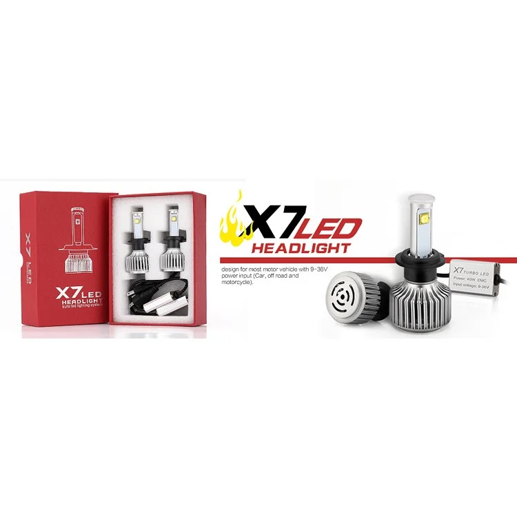 One Pair 9006 X7 40W 3600LM 6000K LED Headlight (9006-6000K-A)