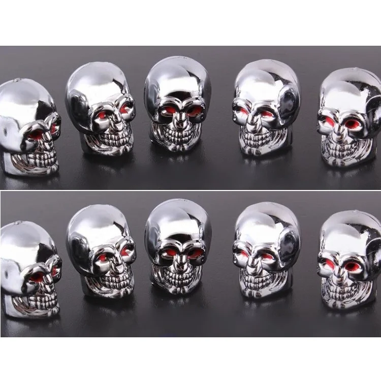 4PCS Cool Skull Pattern Tire Valve Stem Cap Cover for Car Motorcycle