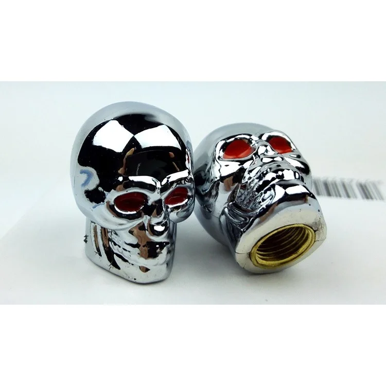 4PCS Cool Skull Pattern Tire Valve Stem Cap Cover for Car Motorcycle