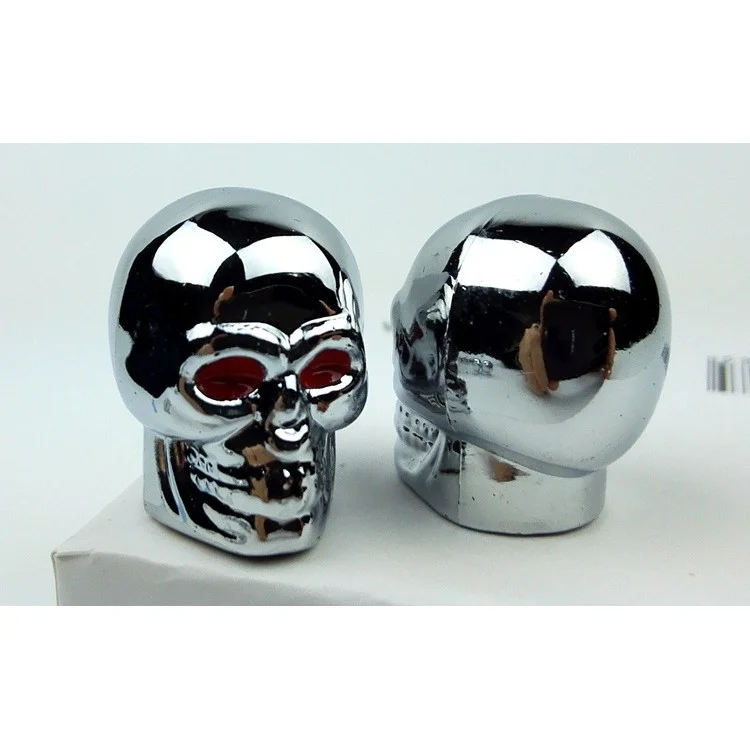 4PCS Cool Skull Pattern Tire Valve Stem Cap Cover for Car Motorcycle