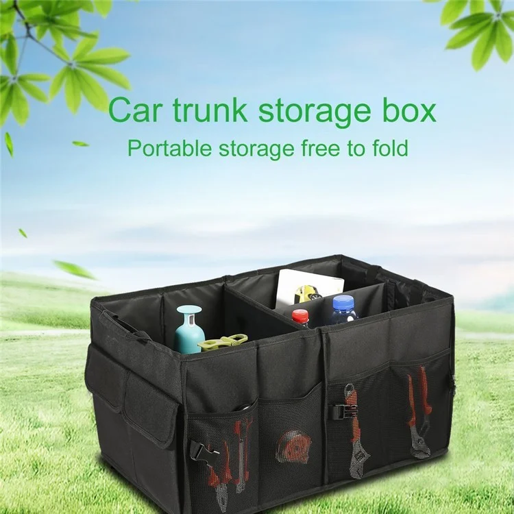 Multipurpose-Folding-Flacher Trunk-Speicher-Organizer-Kofferraum-Aufbewahrungsbox - Schwarz