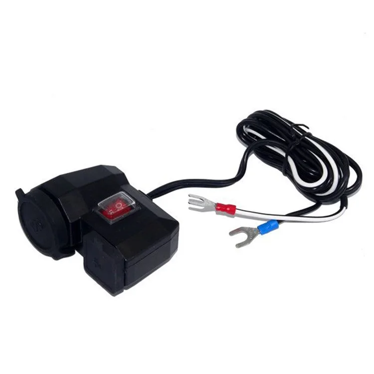 MC202 Waterproof Motorcycle 12V GPS Cigarette Lighter Dual USB Power Socket Charger