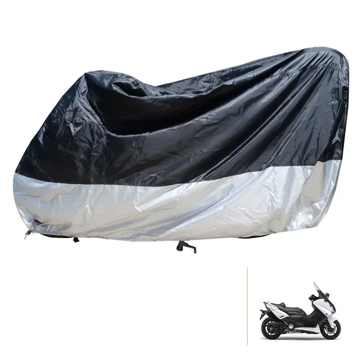 Waterproof Outdoor Protection Motorcycle Motorbike Cover Heavy Duty Rain Dust Moped Scooter Cover, Size: XXL - Black / Silver