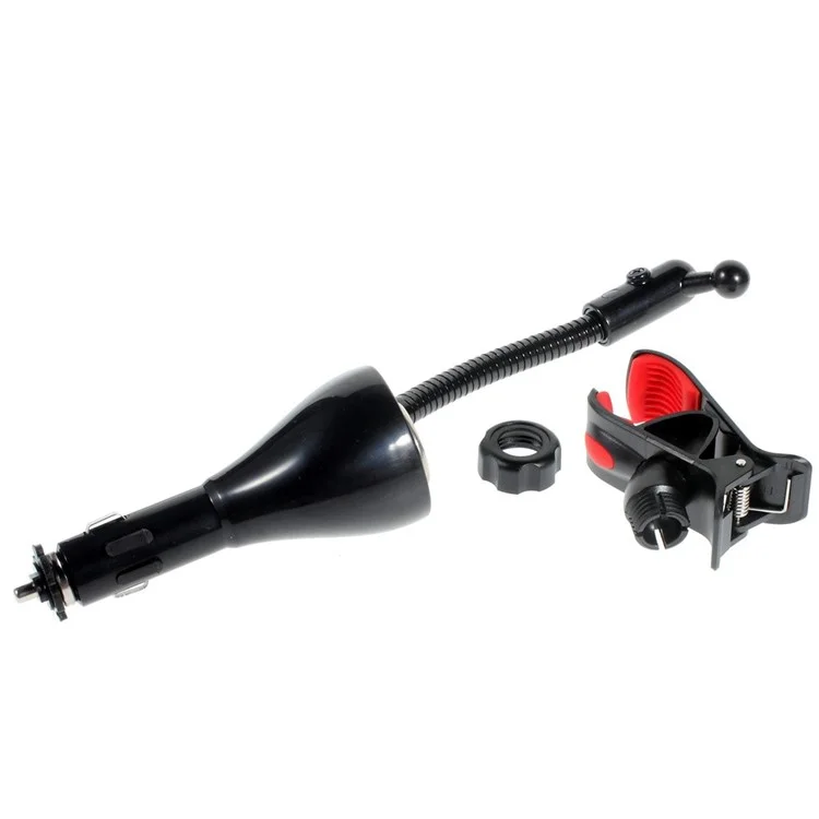 Car Cigarette Lighter Dual USB Charger Mount Holder for Smartphones, Max Clamp Opening: 10cm